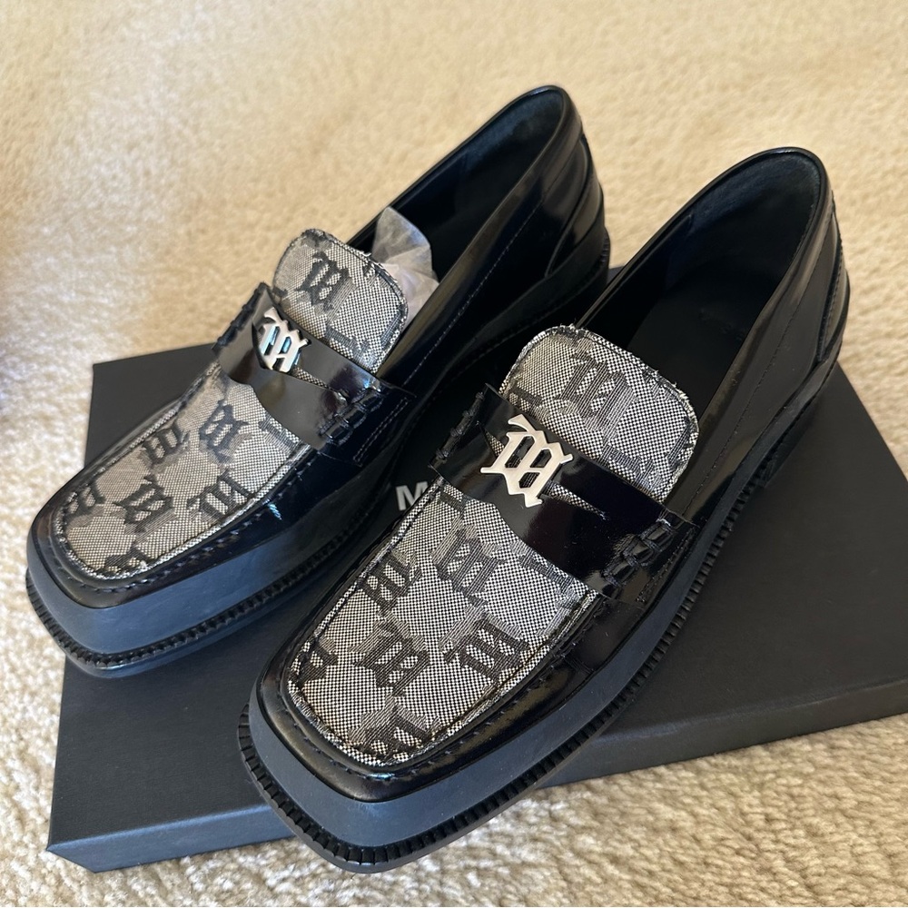 MISBHV jacquard Brutalist patent leather loafers
